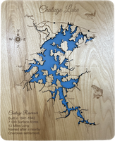 Chatuge Lake, NC & GA - Laser Engraved Wood Map Overflow Sale Special