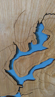 Lake Stonycreek, Pennsylvania - laser cut wood map