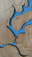 Lake Stonycreek, Pennsylvania - laser cut wood map