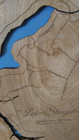 Lake Stonycreek, Pennsylvania - laser cut wood map