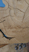 Lake Stonycreek, Pennsylvania - laser cut wood map