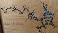 Lake of the Ozarks, Missouri - Laser Cut Wood Map