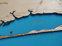 Emerald Isle, North Carolina Coastal Map - laser cut wood map