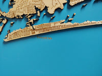 Emerald Isle, North Carolina Coastal Map - laser cut wood map