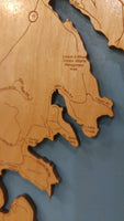 Lake Sunapee, New Hampshire - laser cut wood map