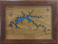 Dale Hollow Lake, TN - Laser Cut Wood Map