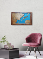Galveston, Texas - laser cut wood map