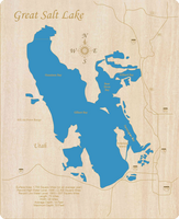 Great Salt Lake, Utah - Laser Cut Wood Map