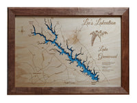 Lake Greenwood, South Carolina - Laser Cut Wood Map