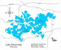 Lake Minnetonka, Minnesota - Laser Cut Wood Map