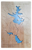 Lake Petit, Georgia - Laser Cut Wood Map