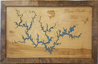 Lewis Smith Lake, AL - Laser Cut Wood Map