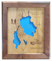 Lower Kimball Pond in Maine & New Hampshire - Laser Cut Wood Map