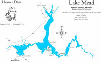 Lake Mead in Arizona and Nevada - Laser Cut Wood Map