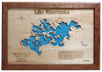 Lake Minnetonka, Minnesota - Laser Cut Wood Map
