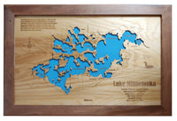 Lake Minnetonka, Minnesota - Laser Cut Wood Map