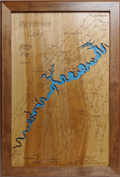 Raystown Lake, Pennsylvania - Laser Cut Wood Map