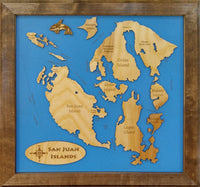 San Juan Islands - Coastal Map - laser cut wood map