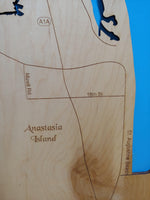 St Augustine, Florida - laser cut wood map