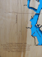 St Augustine, Florida - laser cut wood map