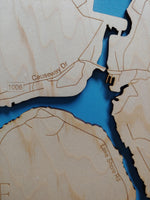 Lake Stonycreek, Pennsylvania - laser cut wood map