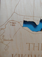 Lake Stonycreek, Pennsylvania - laser cut wood map