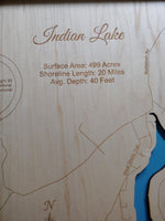 Lake Stonycreek, Pennsylvania - laser cut wood map