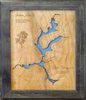 Lake Stonycreek, Pennsylvania - laser cut wood map