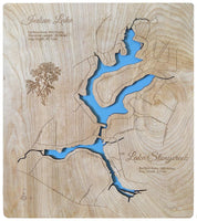 Lake Stonycreek, Pennsylvania - laser cut wood map