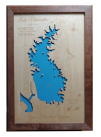 Lake Monticello, South Carolina - Laser Cut Wood Map