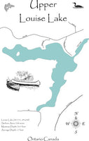 Upper Louise Lake, Ontario, Canada - Laser Cut Wood Map