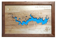 Lake Wallenpaupack, Pennsylvania - laser cut wood map