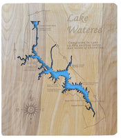 Lake Wateree, South Carolina - laser cut wood map