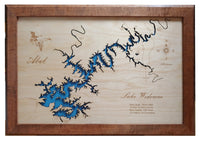 Lake Wedowee, Alabama - laser cut wood map