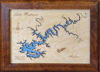 Lake Wedowee, Alabama - laser cut wood map