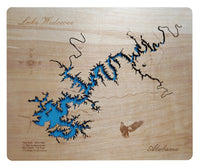 Lake Wedowee, Alabama - laser cut wood map