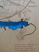 Lake Worth, Texas - laser cut wood map