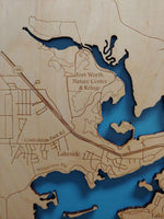 Lake Worth, Texas - laser cut wood map
