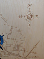 Lake Worth, Texas - laser cut wood map