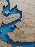 Lake Worth, Texas - laser cut wood map