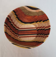 Wood Bowl - Yellowheart, Bloodwood, Maple & Sassafras #124