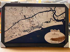 Cherry Grove, South Carolina - laser cut wood map