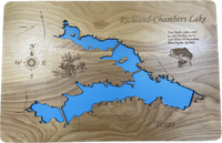 Richland Chambers Lake, TX - Laser Engraved Wood Map Overflow Sale Special