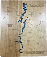 Tennessee River, Tennessee - Laser Engraved Wood Map Overflow Sale Special
