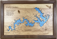 Lake James, North Carolina - Laser Engraved Wood Map Overflow Sale Special