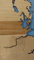Rainy Lake, Minnesota - laser cut wood map