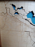 Corpus Christi, Texas - laser cut wood map