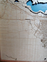 Corpus Christi, Texas - laser cut wood map