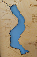 Lake Sammamish, Washington - Laser Cut Wood Map