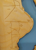 Lake Sammamish, Washington - Laser Cut Wood Map